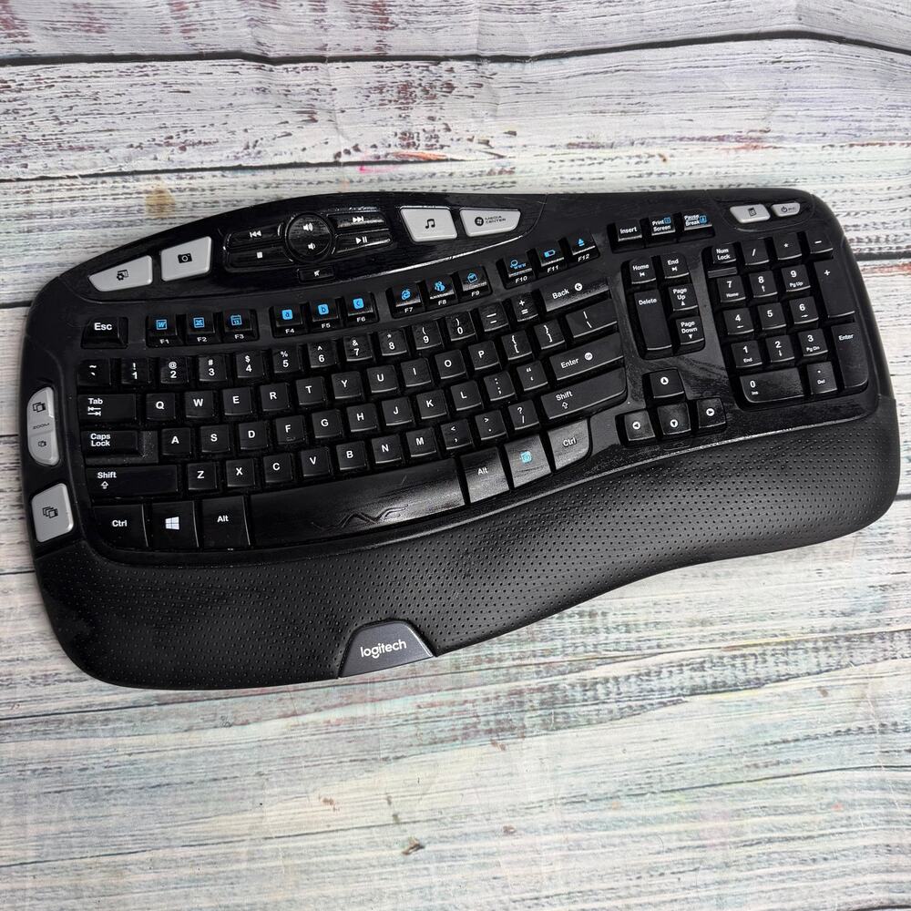 Logitech K350 Wireless Ergonomic Keyboard Tested Working Black